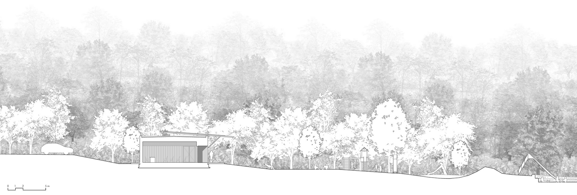 corde a.a._Ciampore_©archivio corde a.a._25 CORDE_CMPR_©corde architetti_sezione trasversale edificio polifunzionale