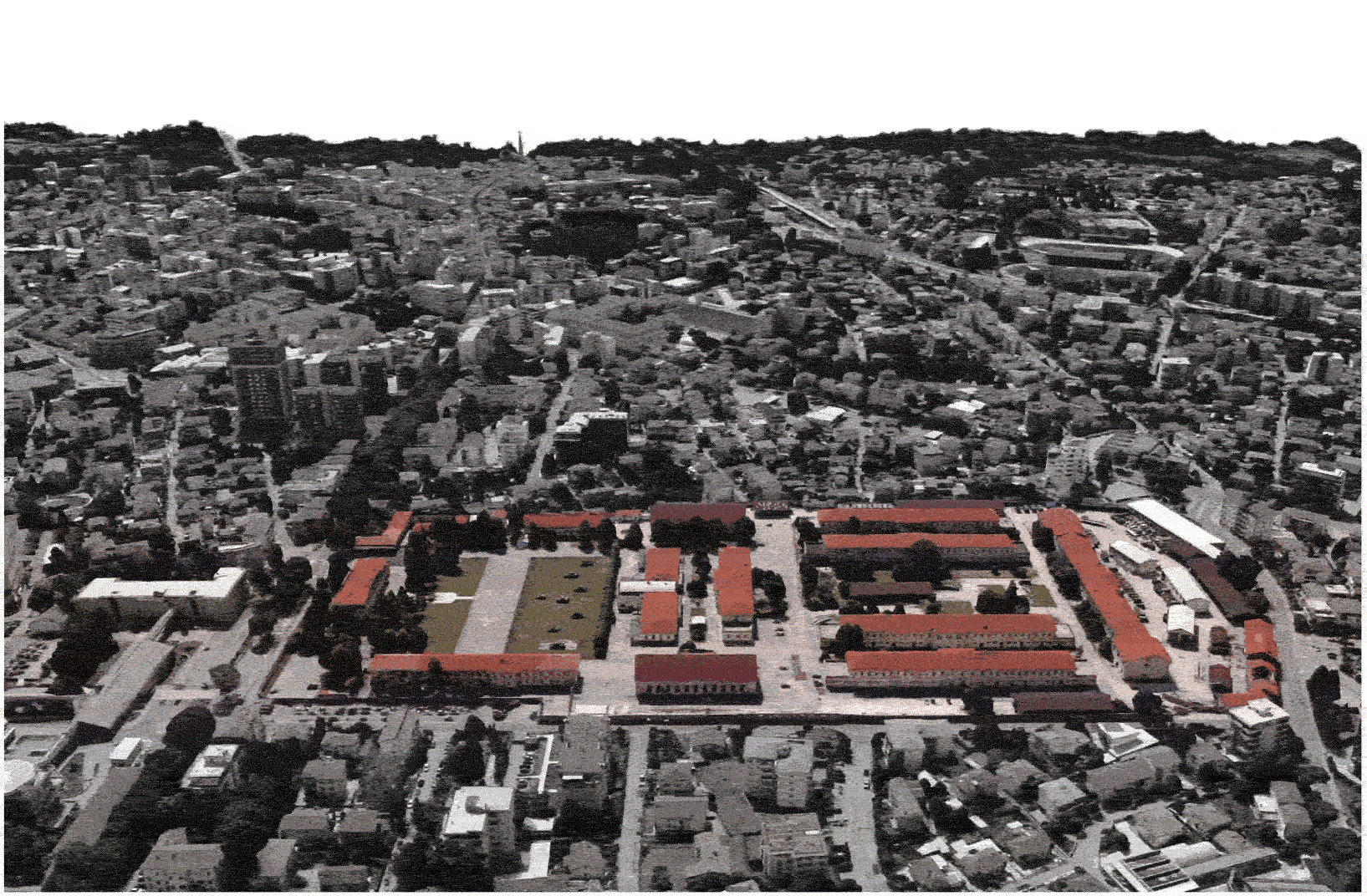 CORDE_ELDERPOLIS_©archivio corde a.a._studio di fattibilità_vista aerea centro sociale di Torre - casa Serena - casa Umberto I - caserma Mittica