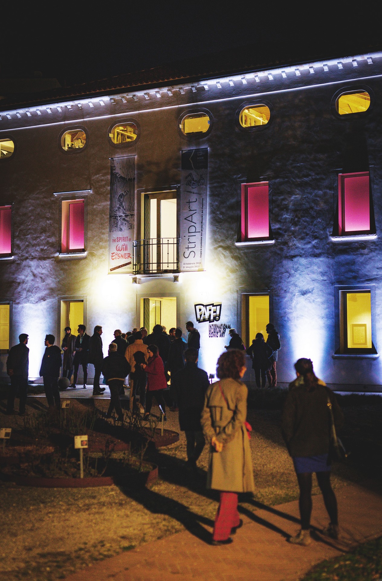 CORDE_PAFF_©archivio Palazzo del Fumetto_allestimento permanente_villa Galvani di sera