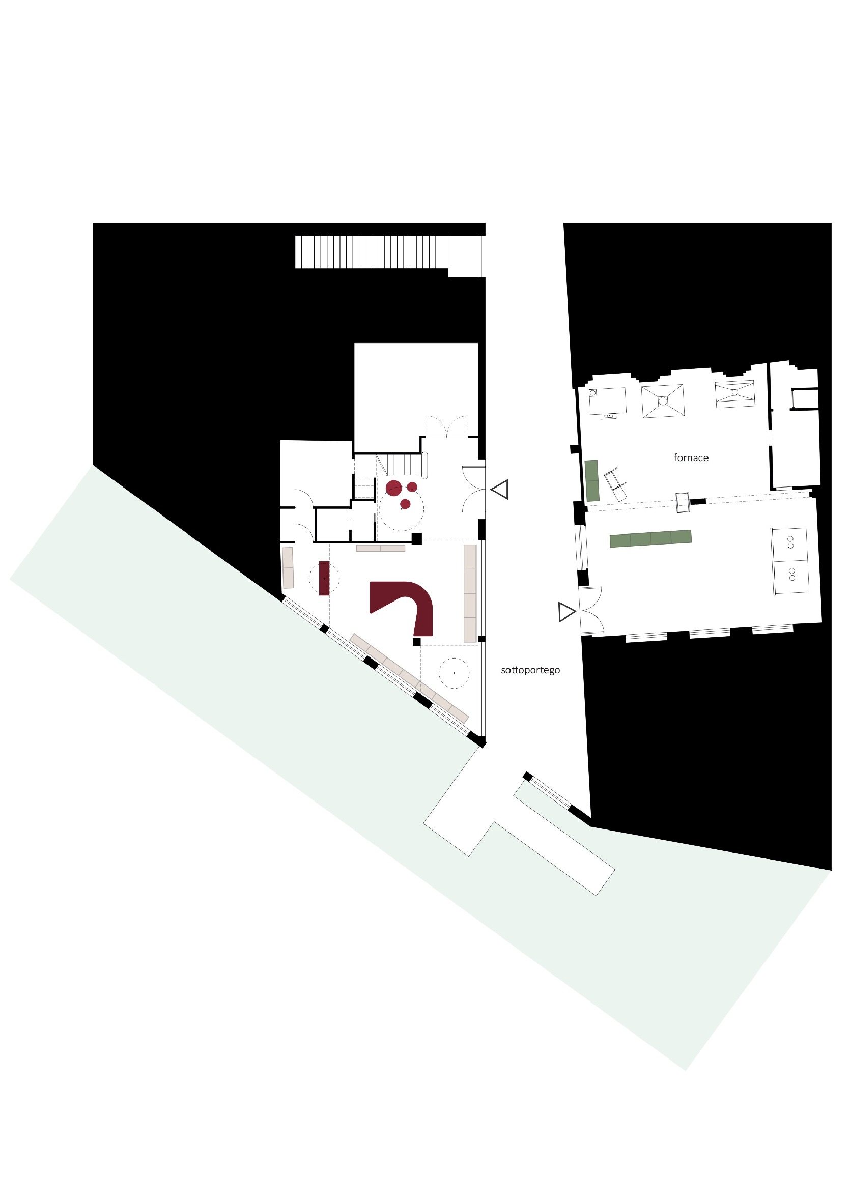 CORDE_SHOWROOM BRNG_©corde architetti_allestimento permanente_pianta officina