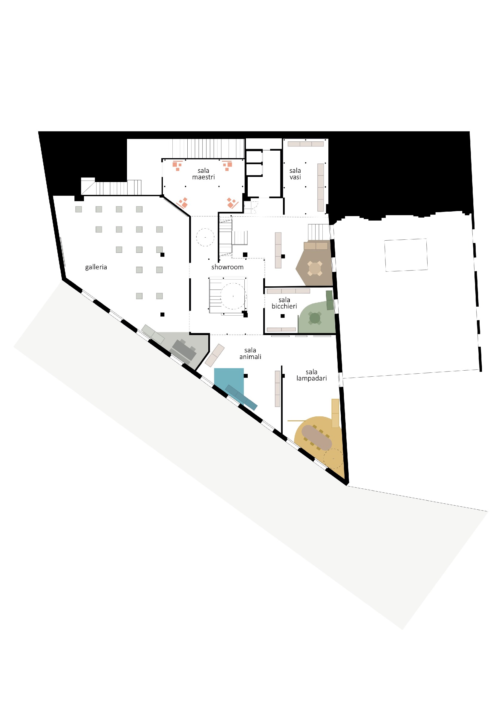 CORDE_SHOWROOM BRNG_©corde architetti_allestimento permanente_pianta showroom