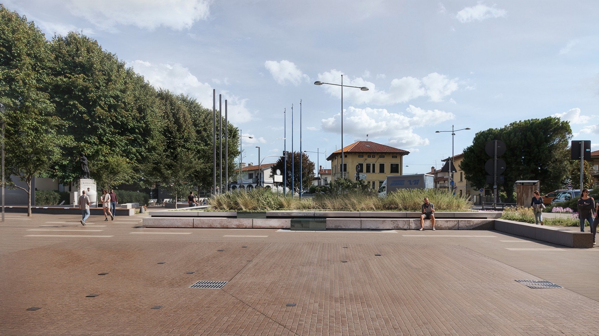 CORDE_PIAZZA PUBBLICA_©archivio corde a.a._visualizzazione 3D sedute e fontana
