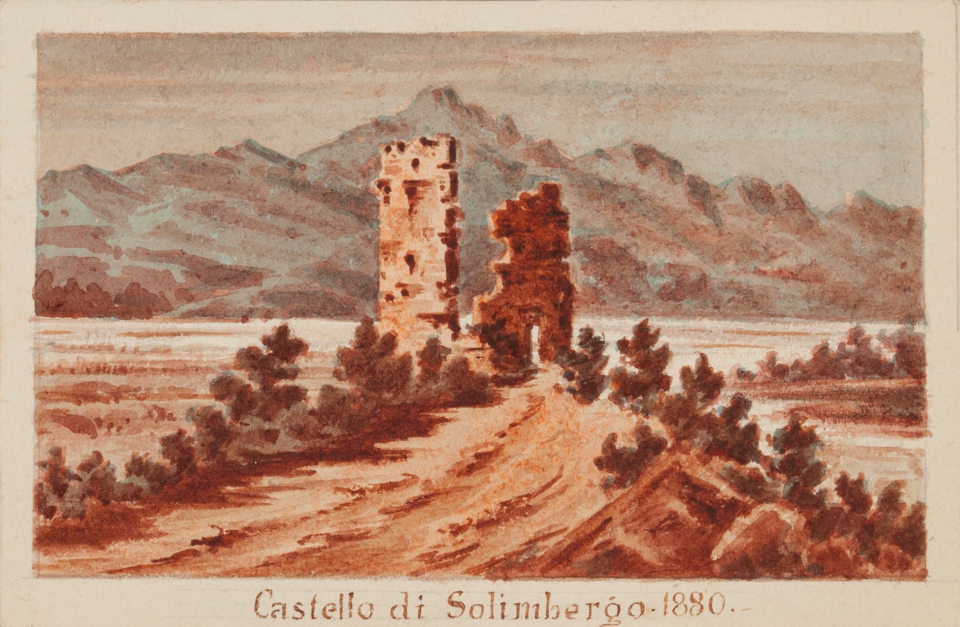 CORDE_COMPLESSO EX CANONICA_©archivio corde a.a._acquerello storico del castello di Solimbergo