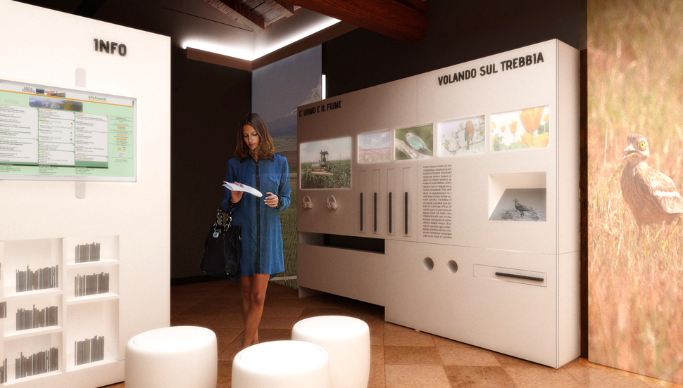 Allestimento multimediale di un centro visite Fiume Trebbia | Corde Architetti