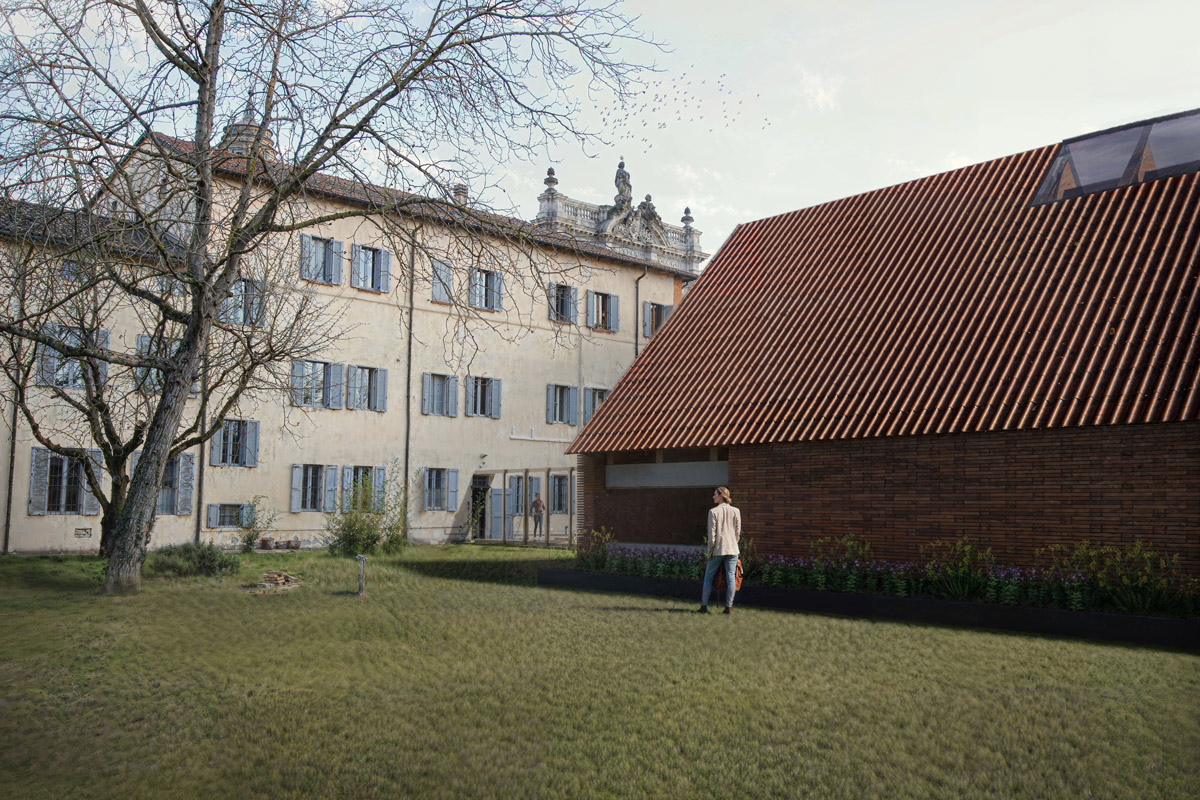 Render chiesa di Fontanellato vista laterale