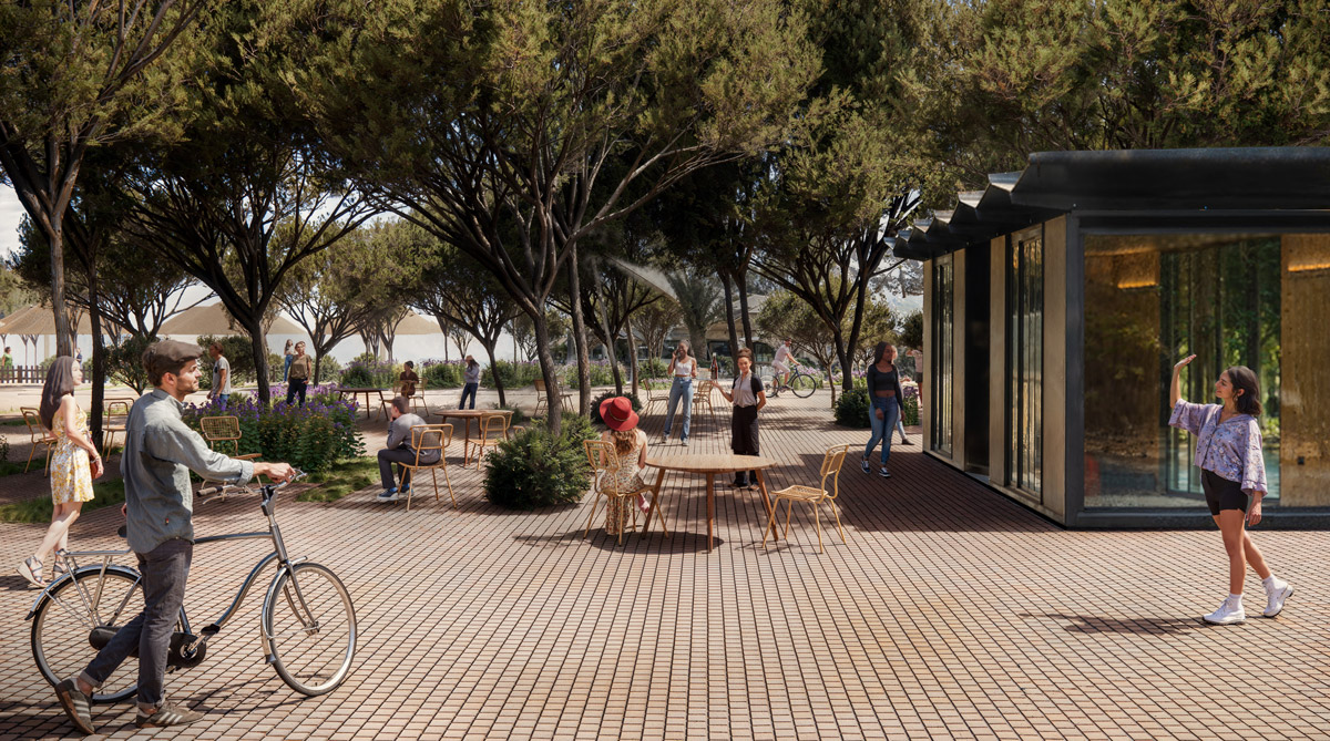 Render Lignano mare piazza