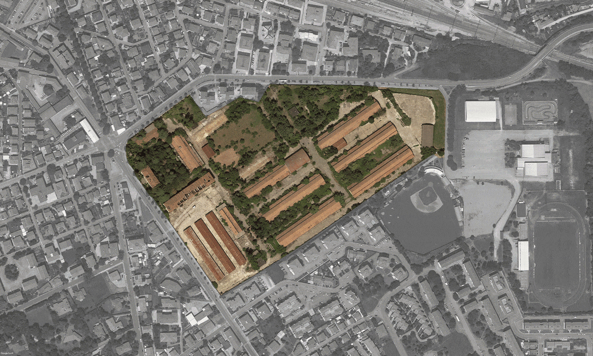 parco urbano ex caserma Monte Pasubio planimetria
